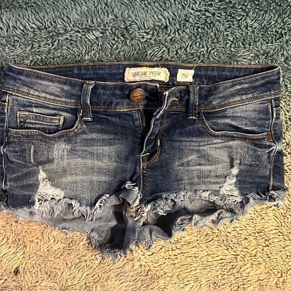 Sneak Peek Pants - Sneak Peek Jean Shorts - Short Shorts - Size Small Size 26 - Excellent Condition
